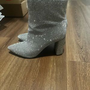 INC rhinestone booties.